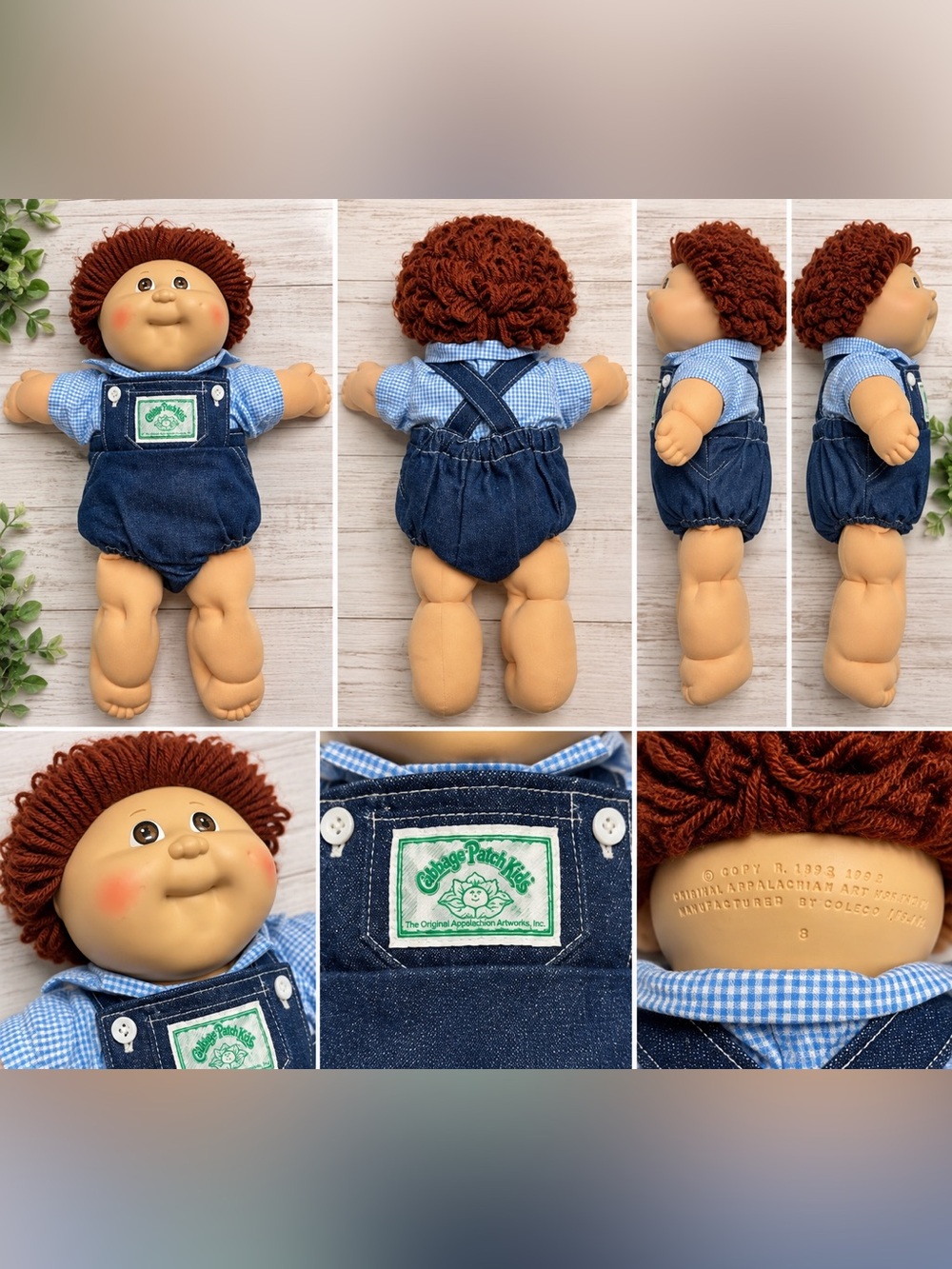 Vintage 1982 Cabbage Patch Kids Boy Doll Coleco Red Hair Original Outfit